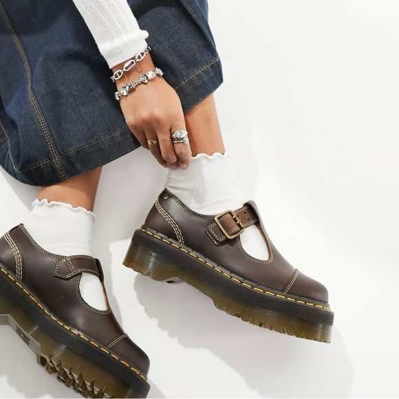 Dr Martens Bethan Mary Jane Arc Crazy Horse Brown Leather size 11 NEW Platform - Picture 3 of 5